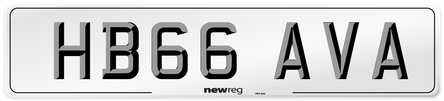HB66 AVA Number Plate from New Reg